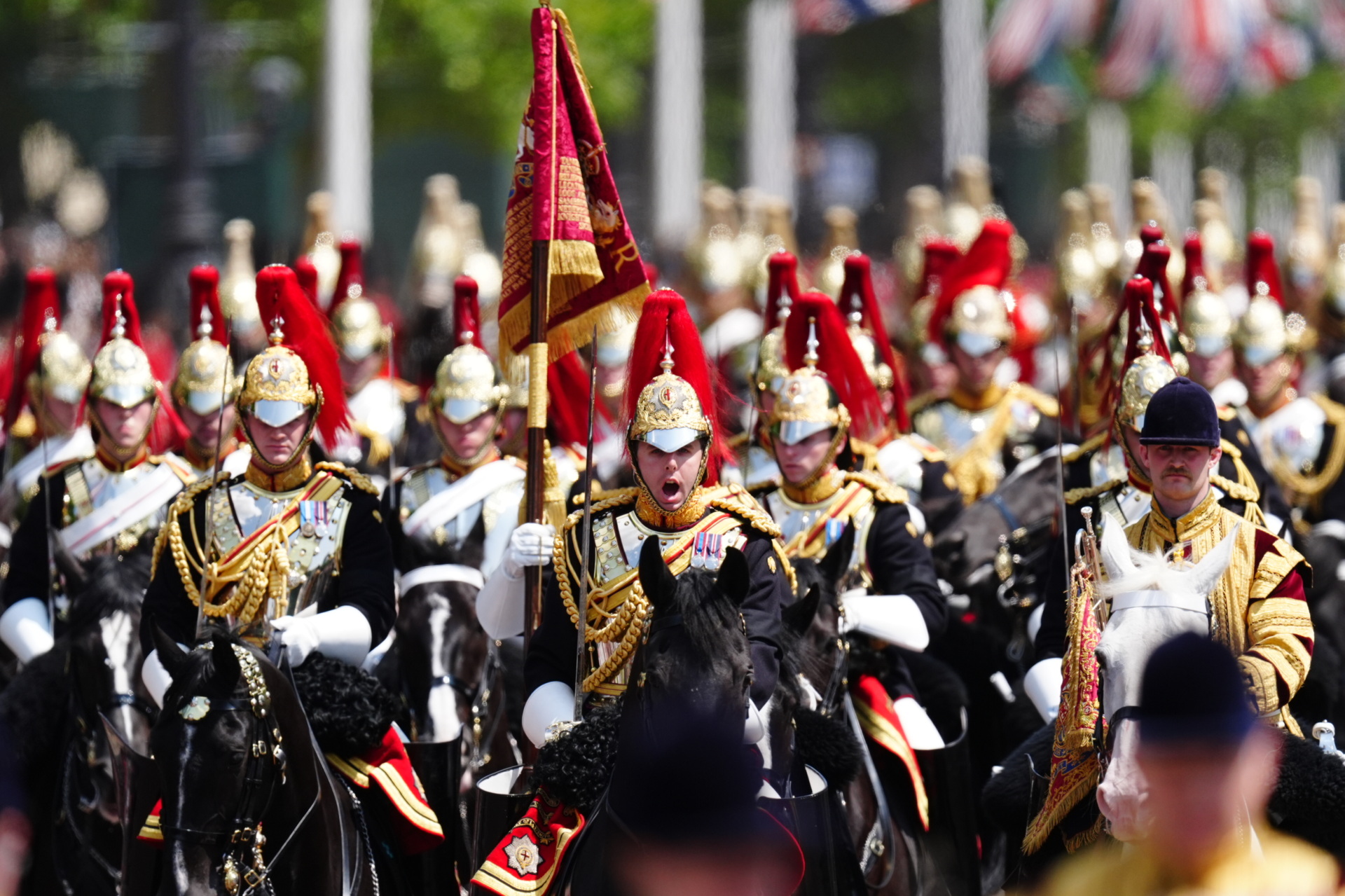 gettyimages-2219371733 Members of the Household Cavalry Mounted Regiment on the Mall after Trooping the Colour ceremony in central London as King Charles III celebrates his official birthday. Picture date: Saturday June 14, 2025. (Photo by Aaron Chown/PA Images via Getty Images)