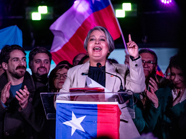 GettyImages-2222101546 Jeannette Jara, presidential candidate for the Communist Party of Chile, during a presiden