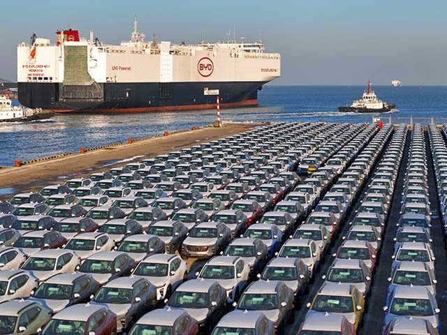 gettyimages1926876968-640x480-1 The ''BYD Explorer No. 1'' car carrier, loaded with new energy vehicles, is setting sail f