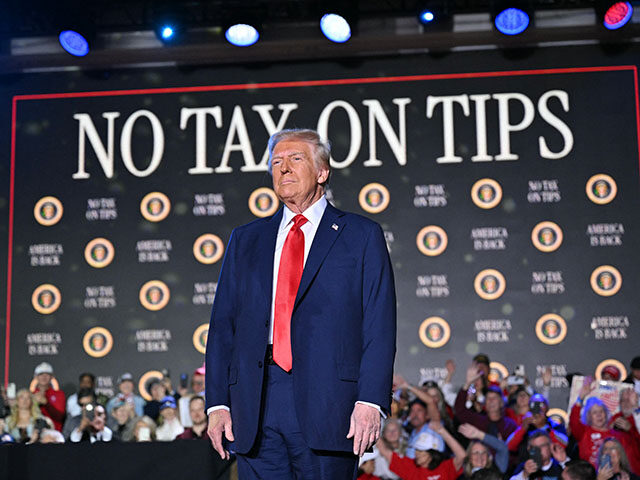US President Donald Trump arrives to speak on his policy to end tax on tips in Las Vegas,