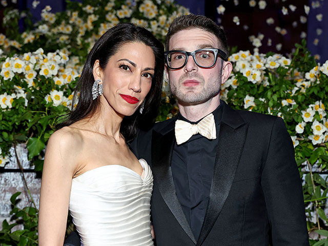 Huma Abedin and Alex Soros attend the 2025 Met Gala Celebrating "Superfine: Tailoring Blac