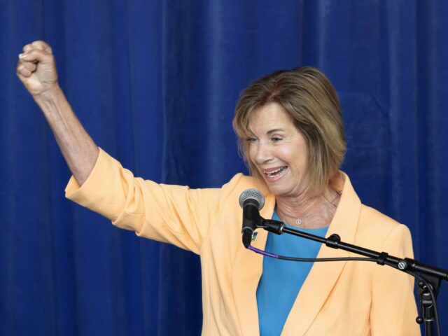 Janice Hahn (Myung J. Chun / Los Angeles Times via Getty) LOS ANGELES, CA - JULY 10: Los Angeles County Supervisor Janice Hahn shows her excitement