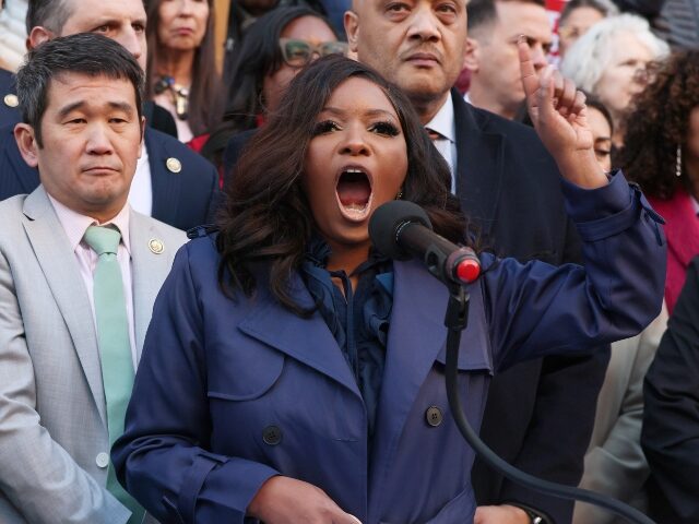 WASHINGTON, DC - FEBRUARY 04: U.S. Rep. Jasmine Crockett (D-TX) speaks during the We Choos