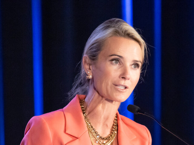 Jennifer Newsom First Partner Jennifer Siebel Newsom speaks at the California Democratic Party delegation