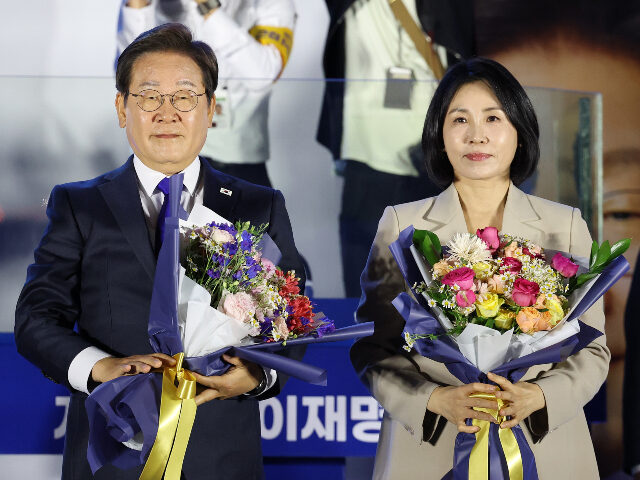 Lee Jae-myung Lee Jae-myung, the presidential candidate of the Democratic Party and his wife Kim Hea-Kyu