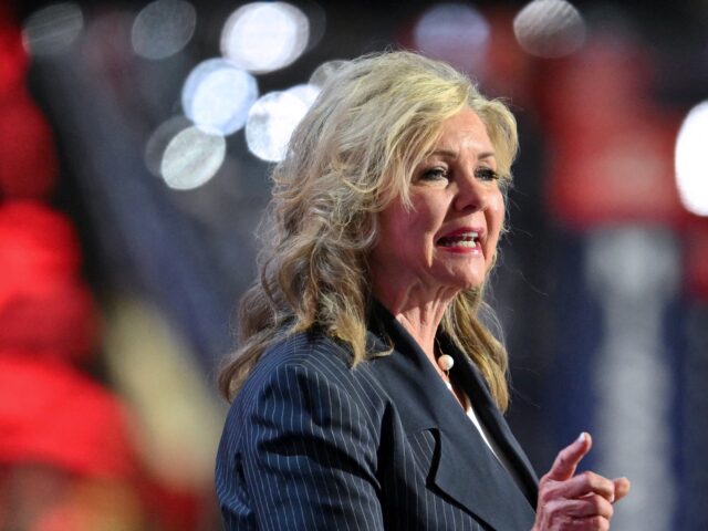 Marsha Blackburn Tennessee Senator Marsha Blackburn speaks during the first day of the 2024 Republican Nati