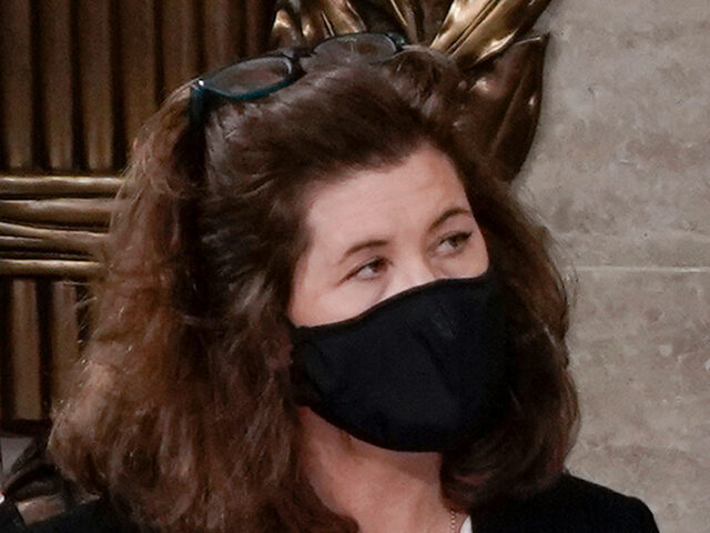 Senate Parliamentarian Elizabeth MacDonough FILE - In this Jan. 6, 2021, photo, Senate Parliamentarian Elizabeth MacDonough, watches d