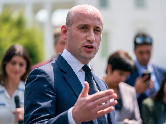 Stephen Miller White House Deputy Chief of Staff Stephen Miller speaks with members of the press outside