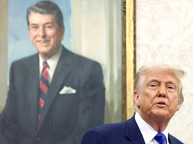 trump-reagan-getty President Donald Trump speaks in the White House Oval Office of the White House on May 5,