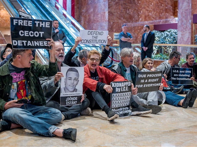 trump-tower-protesters-deportations-ice-june-9-2025-getty MANHATTAN, NEW YORK, UNITED STATES - 2025/06/09: Participants seen holding signs at the pr