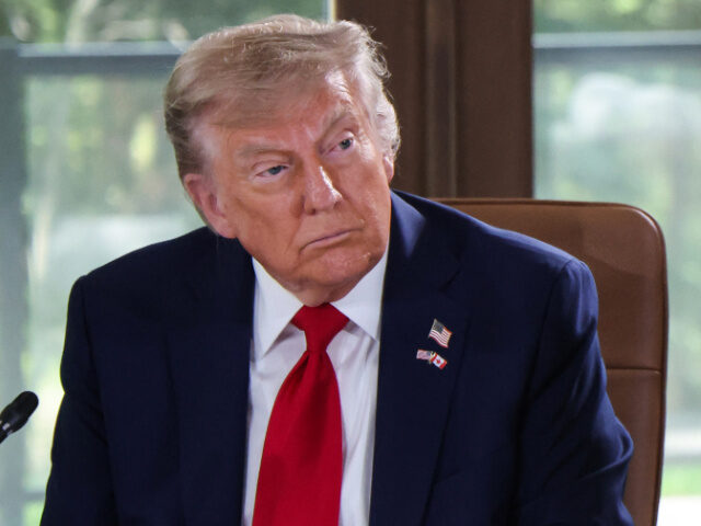 US President Donald Trump attends a working session during the Group of Seven (G7) Summit