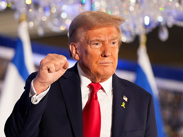 ap24282043763220-640x480-1 Republican presidential nominee former President Donald Trump gestures after speaking at a