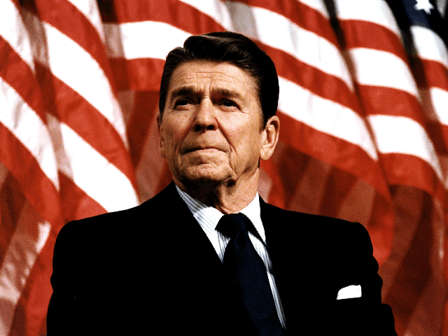 Former U.S. President Ronald Reagan speaks at a rally for Senator Durenberger February 8, 1982. Reagan turns 92 on February 6, 2003. (Photo by Michael Evans/The White House/Getty Images) Ronald Reagan