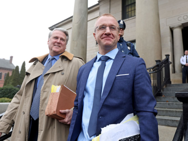 GettyImages-2033911957 Dedham, MA - February 23: Aidan Turtleboy Kearney leaves court with his attorney Timothy B