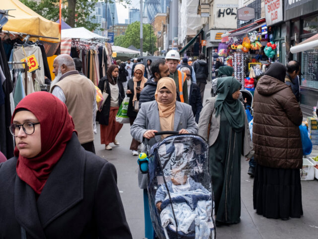 Street scene at Whitechapel Market on Whitechapel High Street on 12th June 2023 in London,