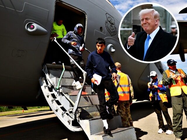 Deported Migrants arrive from US in a military plane in Honduras CORTES, HONDURAS - JANUARY 31: Deported migrants arrive from US in a military plane at Ram