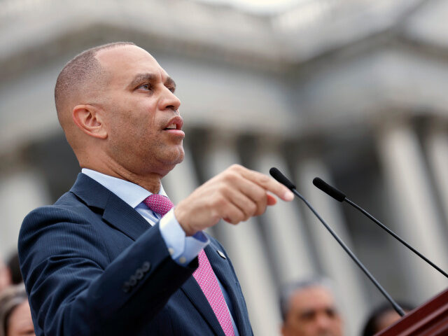 Hakeem Jeffries Filibuster House Minority Leader Rep. Hakeem Jeffries (D-NY), joined by fellow Democrats, speaks out