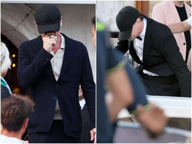 VENICE, ITALY - JUNE 26: Leonardo Di Caprio is sighting ahead of Jeff Bezos and Lauren San