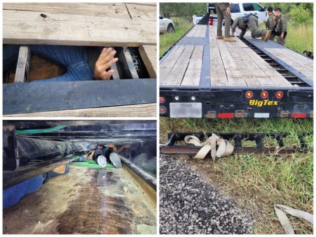 Seven Migrants found stashed in flatbed trailer compartment (U.S. Border Patrol)